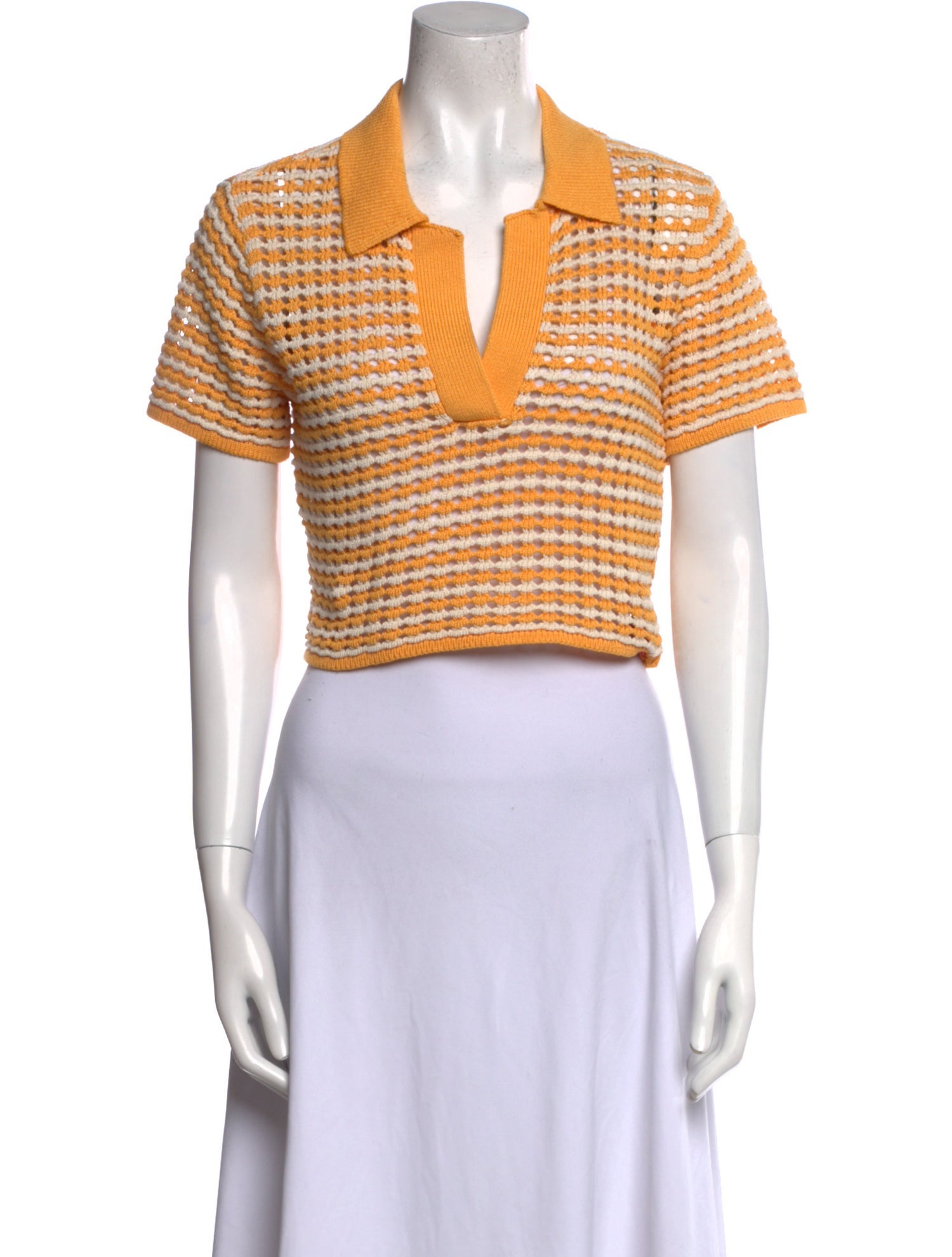 Derek Lam Striped Short Sleeve Crop Top w/ Tags