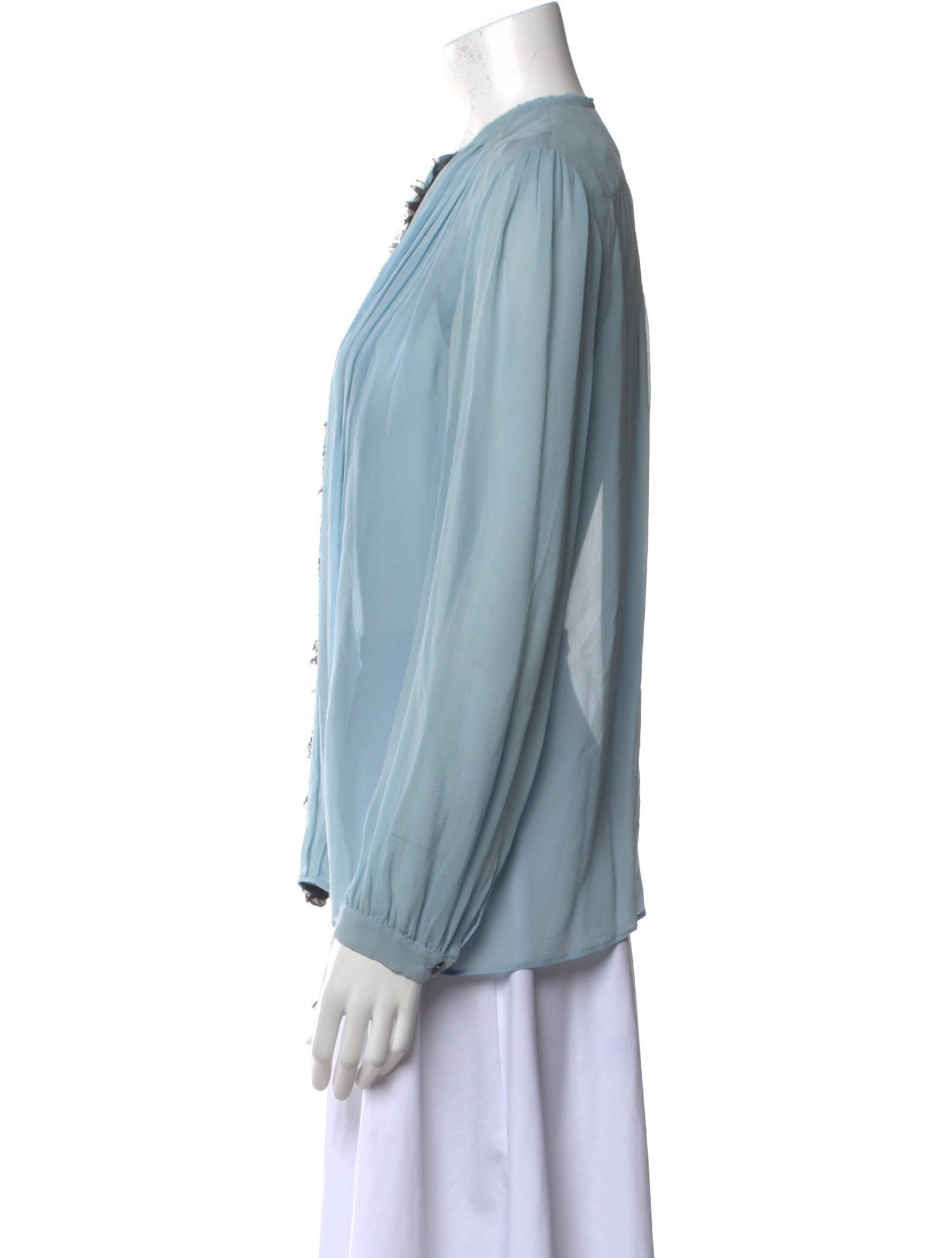 Derek Lam Crew Neck Long Sleeve Blouse