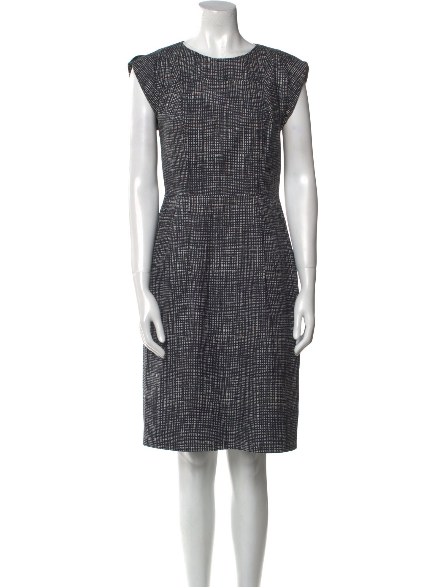 Derek Lam Houndstooth Print Knee-Length Dress