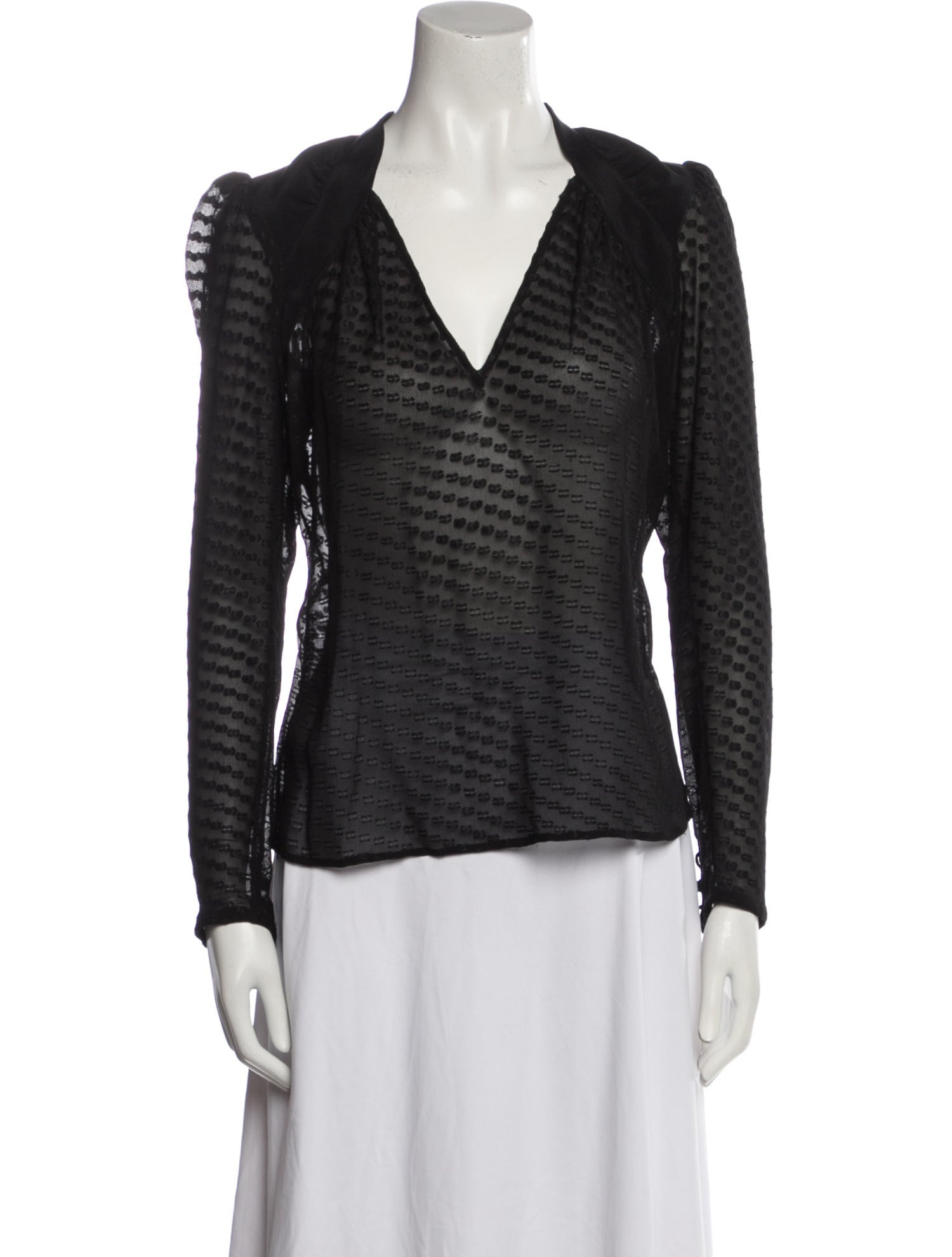 Derek Lam V-Neck Long Sleeve Top
