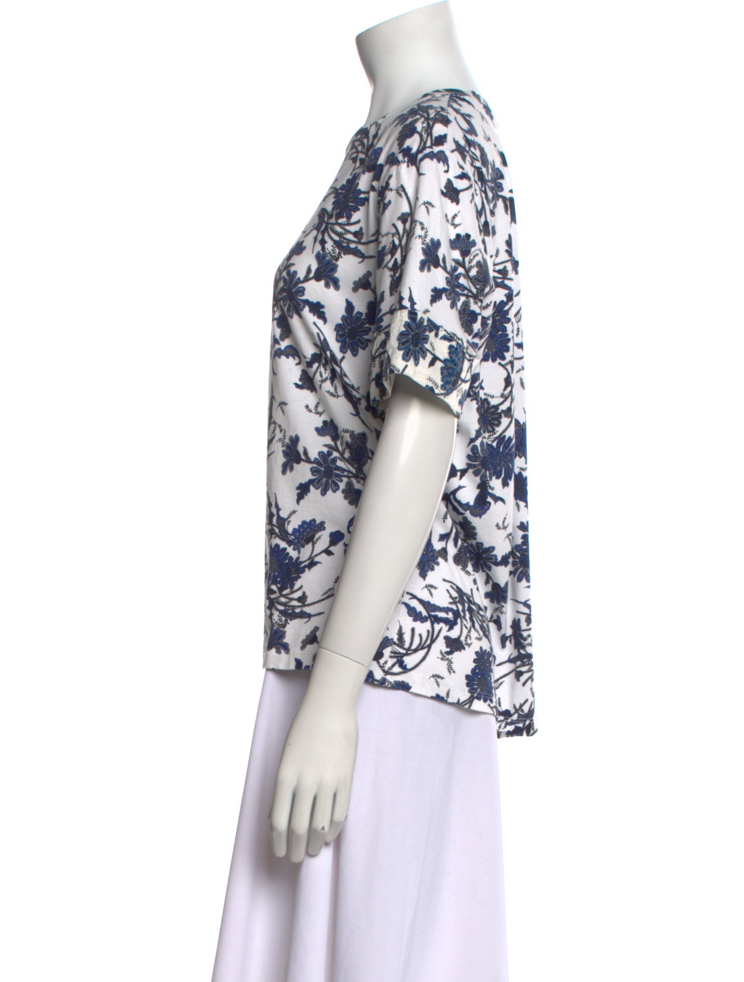 Derek Lam Floral Print Scoop Neck T-Shirt