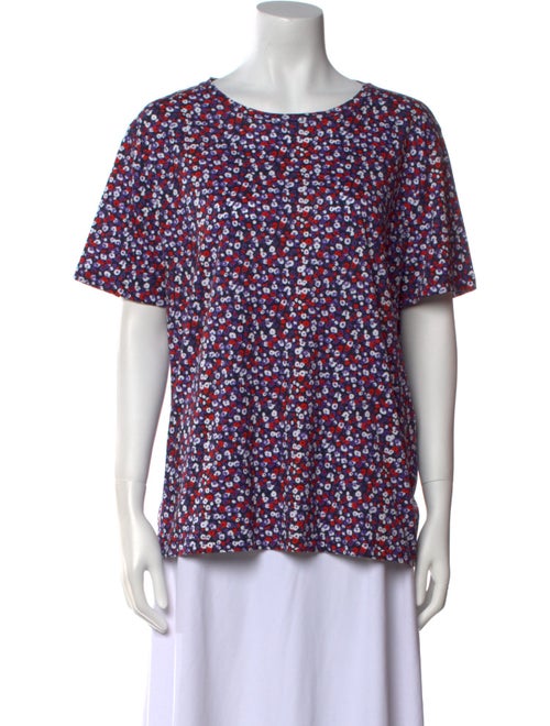Derek Lam Printed Scoop Neck Blouse