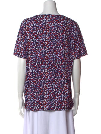 Derek Lam Printed Scoop Neck Blouse