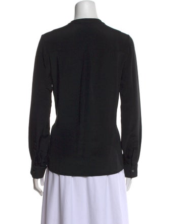 Derek Lam Silk Crew Neck Button-Up Top