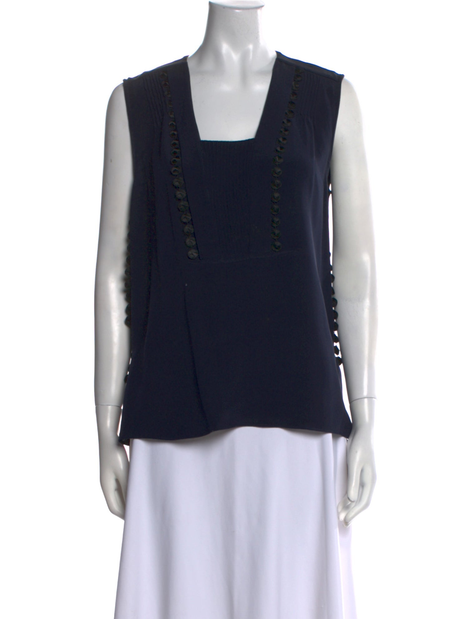 Derek Lam Silk Square Neckline Top