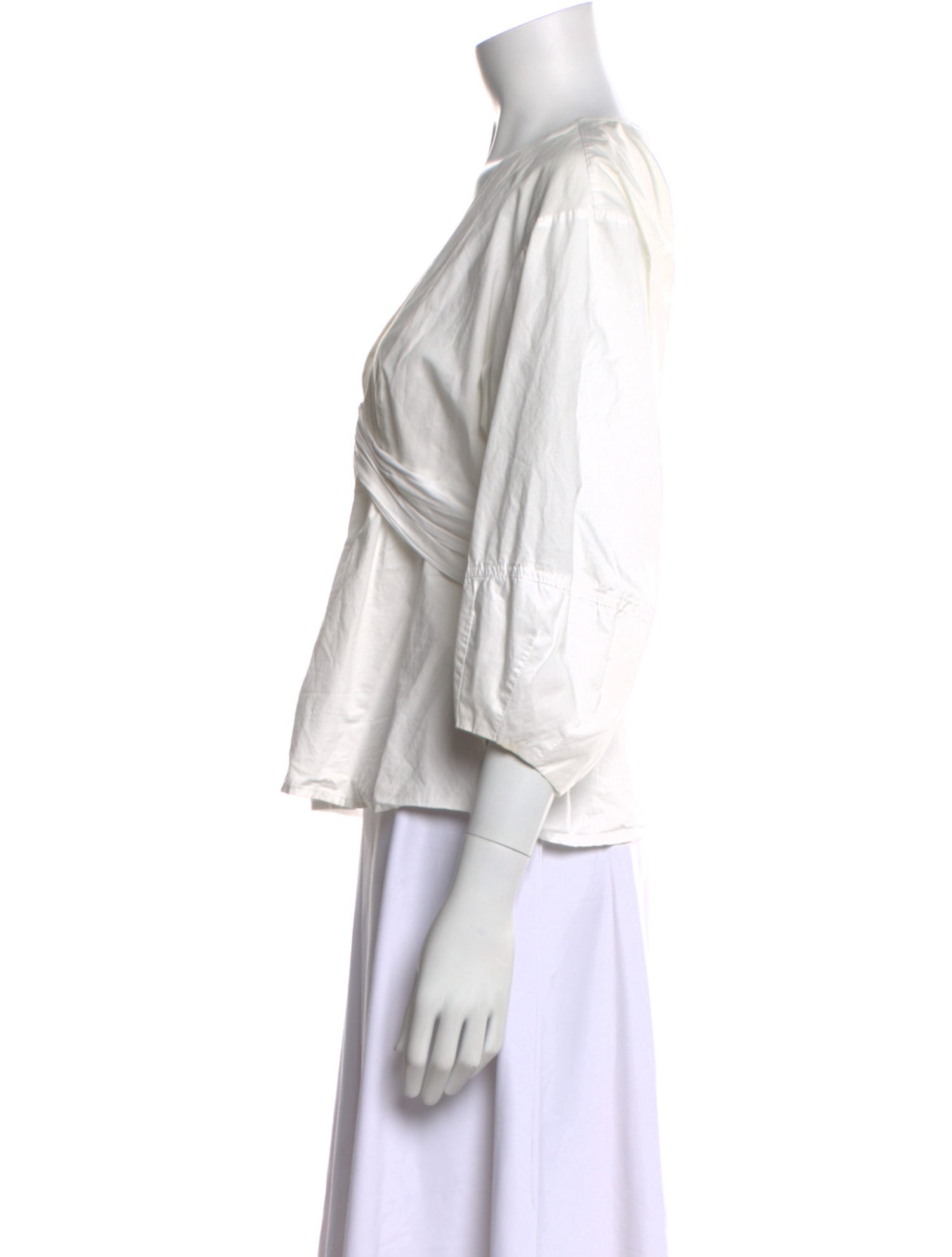 Derek Lam V-Neck Three-Quarter Sleeve Blouse