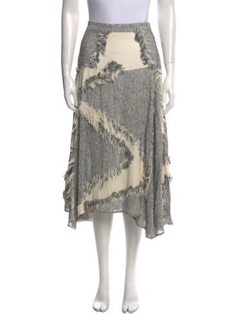 Derek Lam Colorblock Pattern Midi Length Skirt