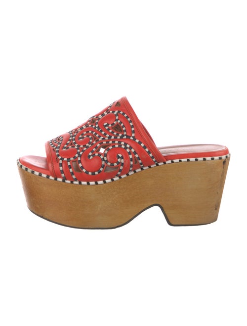 Derek Lam Leather Printed Slides