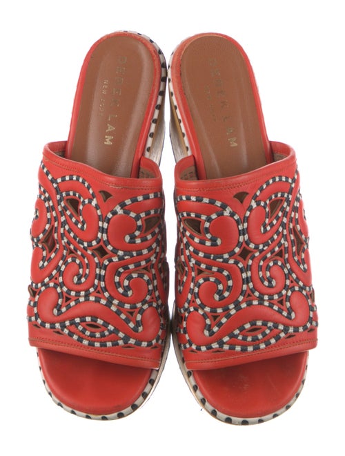 Derek Lam Leather Printed Slides