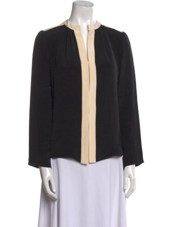 Derek Lam Silk Colorblock Pattern Blouse