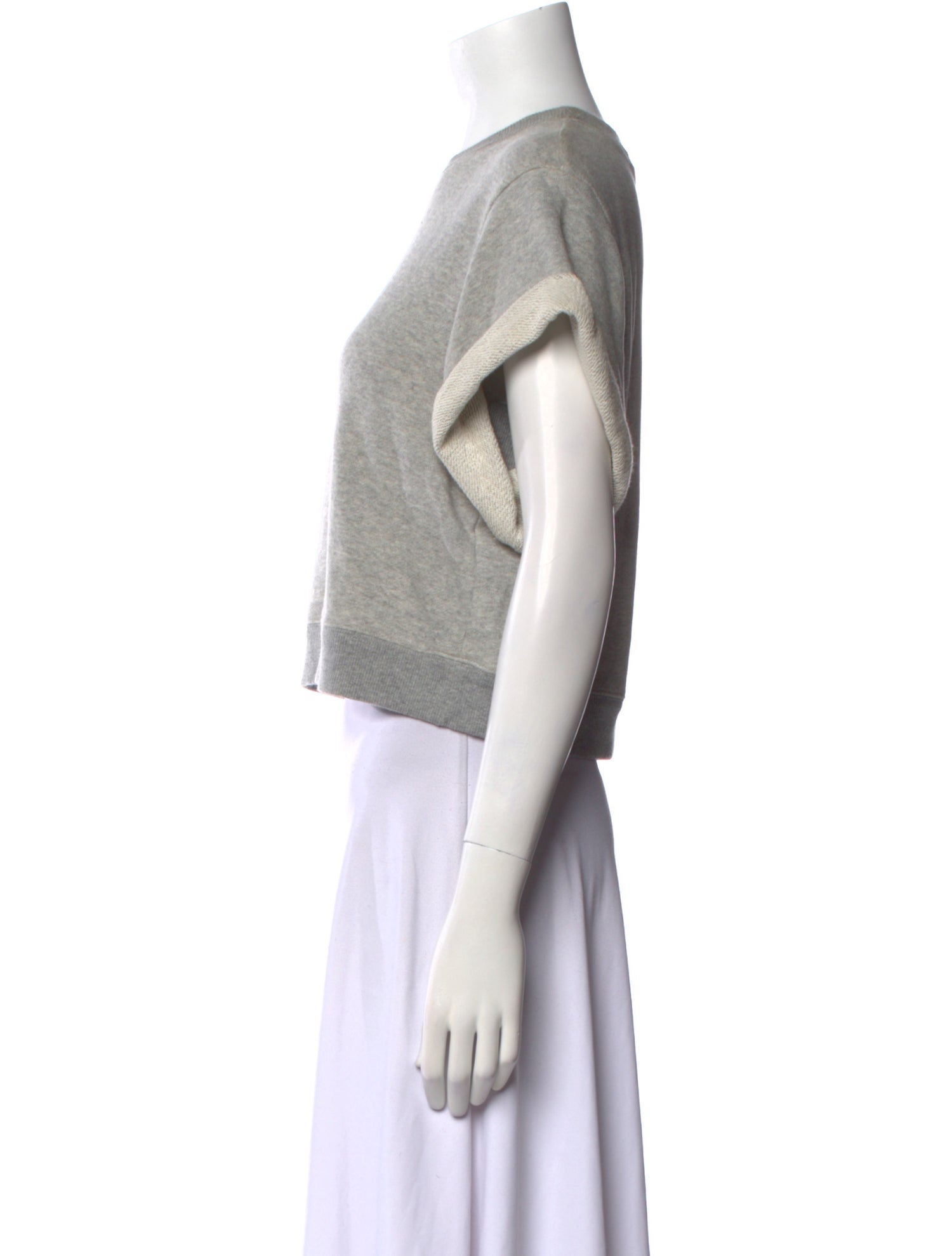 Derek Lam 10 Crosby Crew Neck Short Sleeve Crop Top