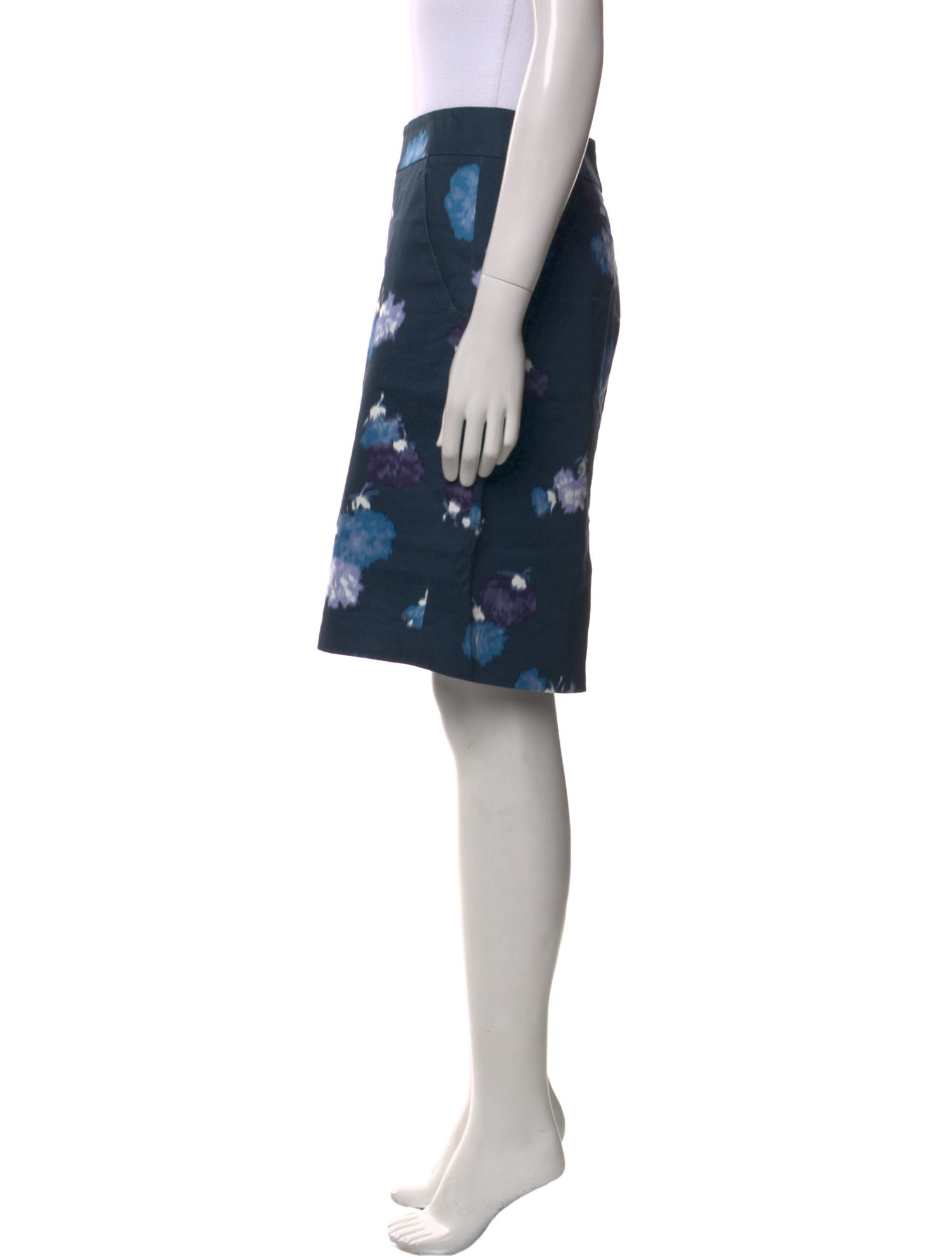 Derek Lam Floral Print Knee-Length Skirt