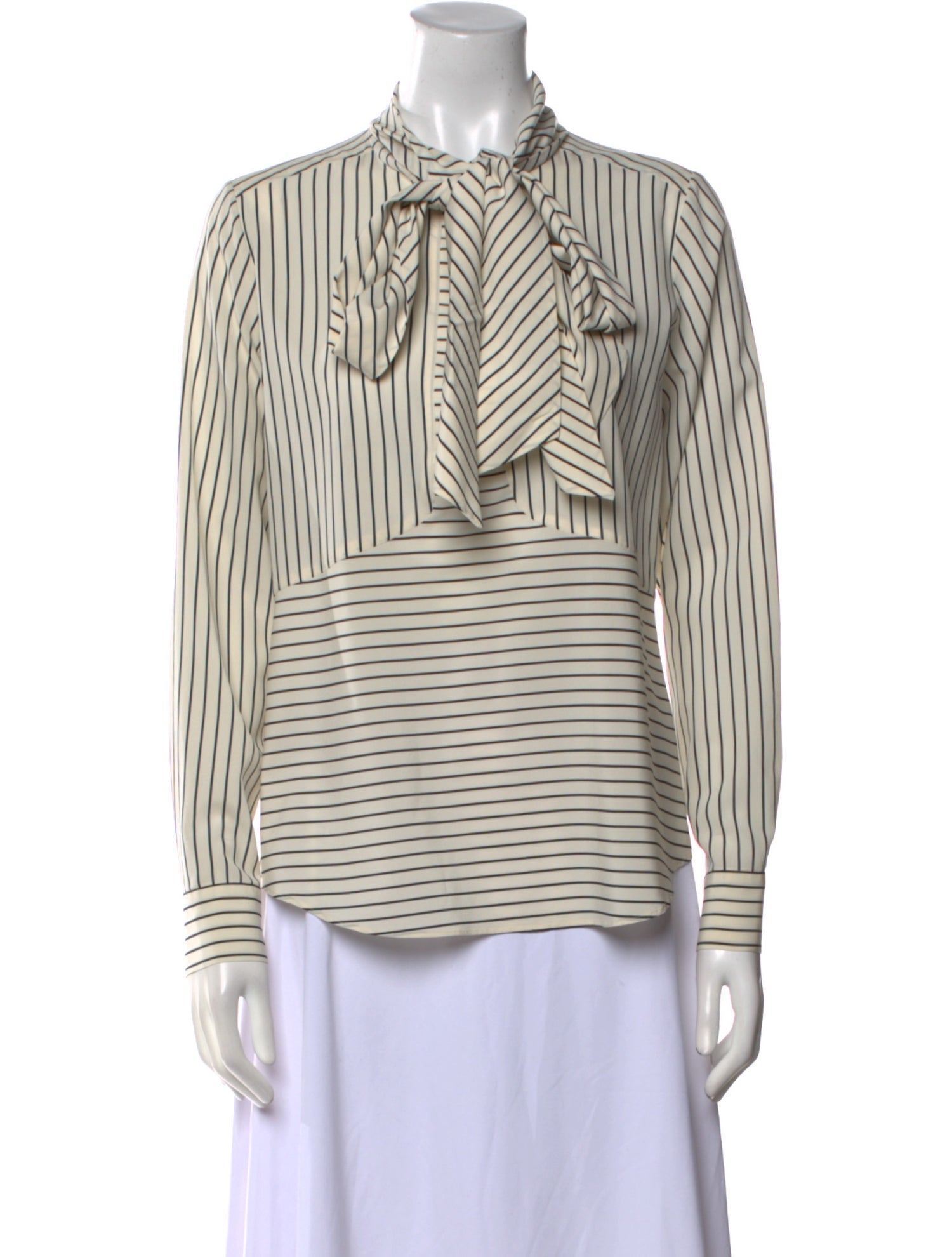 Derek Lam Silk Striped Button-Up Top