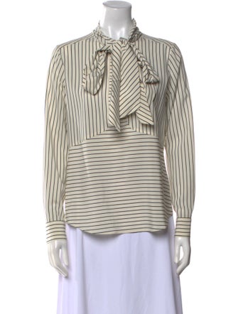 Derek Lam Silk Striped Button-Up Top
