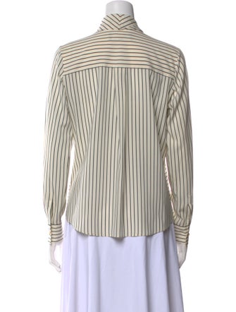 Derek Lam Silk Striped Button-Up Top