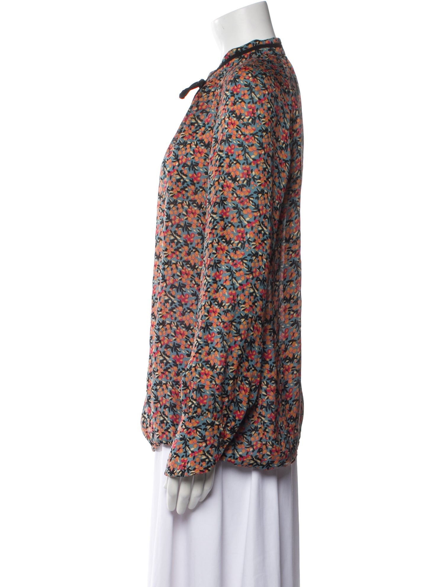 Derek Lam Silk Floral Print Blouse