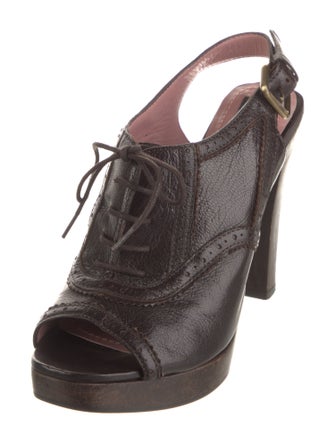 Derek Lam Leather Cutout Accent Slingback Pumps