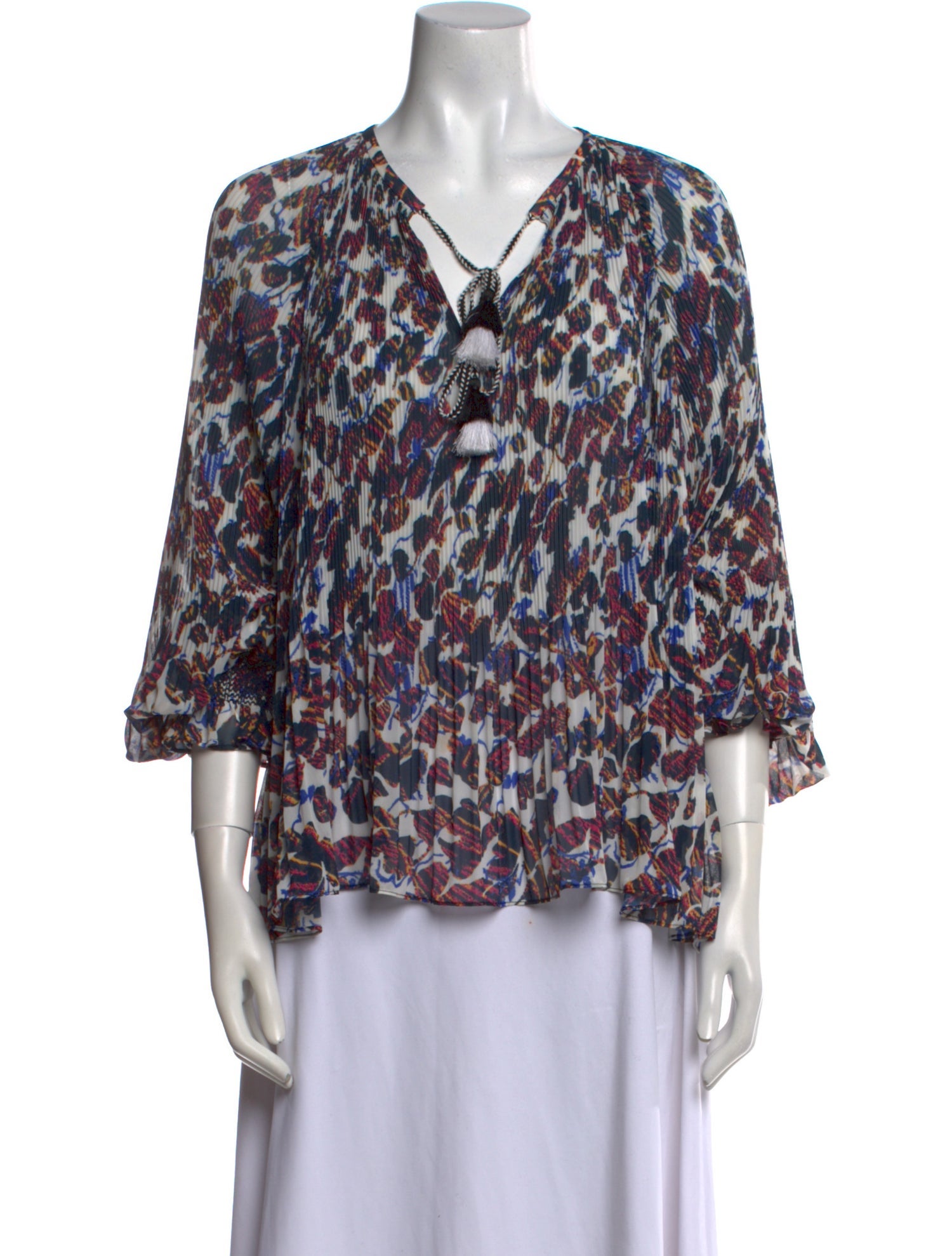Derek Lam Printed V-Neck Blouse