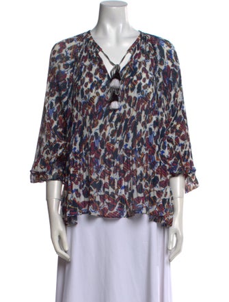 Derek Lam Printed V-Neck Blouse