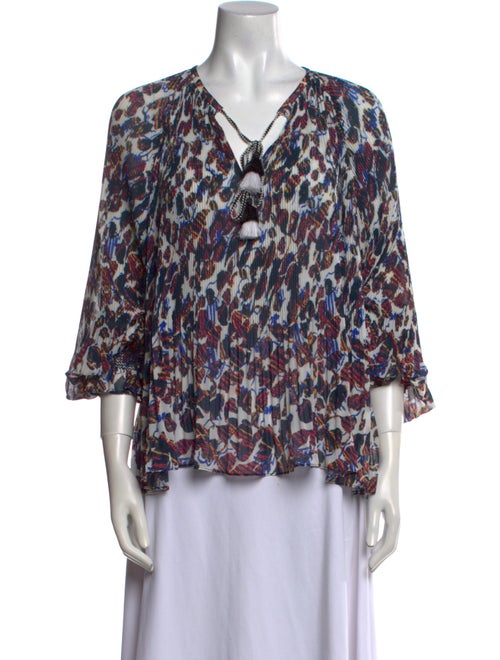 Derek Lam Printed V-Neck Blouse