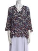 Derek Lam Printed V-Neck Blouse