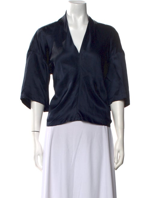 Derek Lam V-Neck Three-Quarter Sleeve Blouse