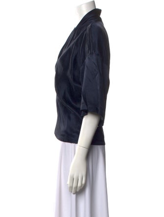 Derek Lam V-Neck Three-Quarter Sleeve Blouse