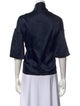 Derek Lam V-Neck Three-Quarter Sleeve Blouse