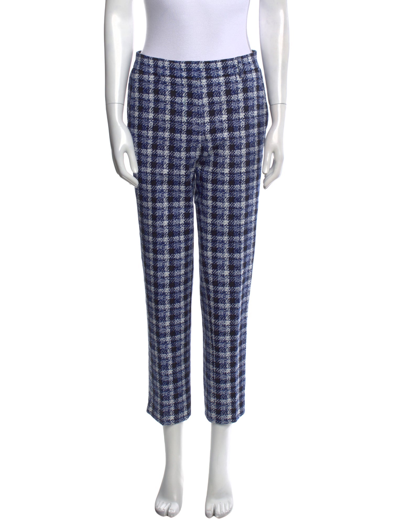 Derek Lam Plaid Print Straight Leg Pants