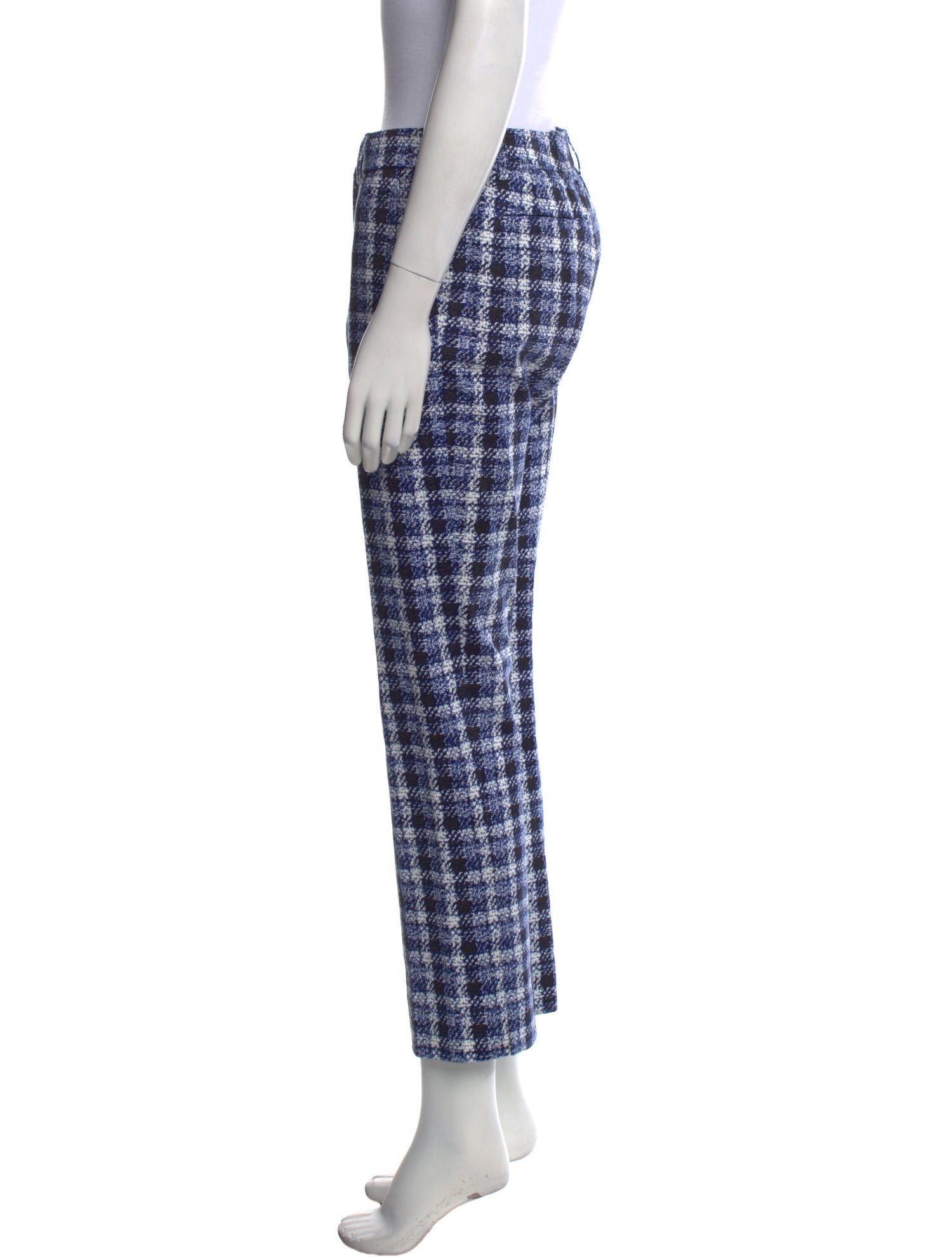 Derek Lam Plaid Print Straight Leg Pants