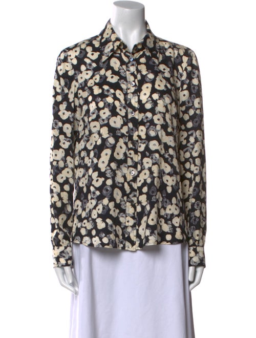 Derek Lam Silk Printed Button-Up Top