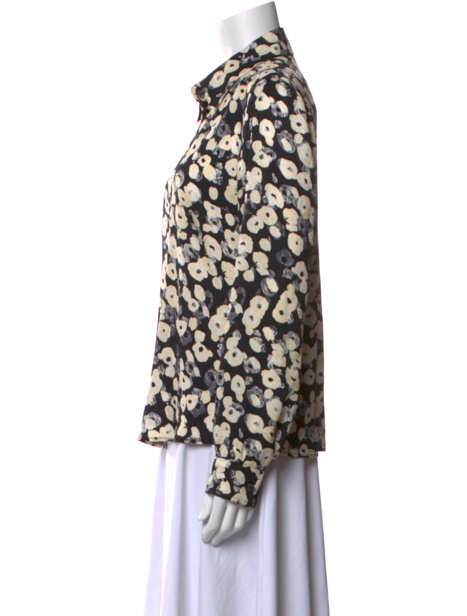 Derek Lam Silk Printed Button-Up Top