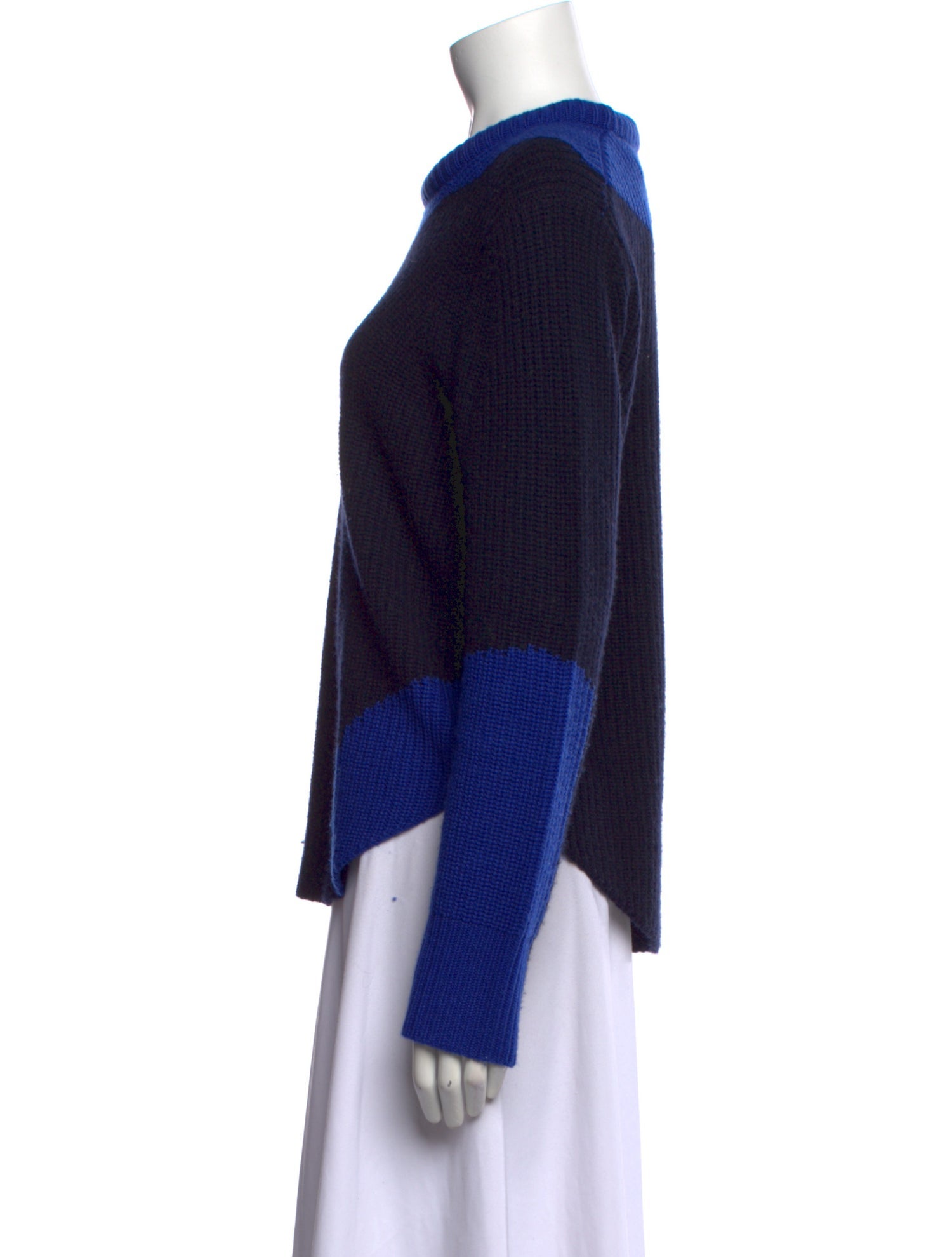 Derek Lam Colorblock Pattern Mock Neck Sweater
