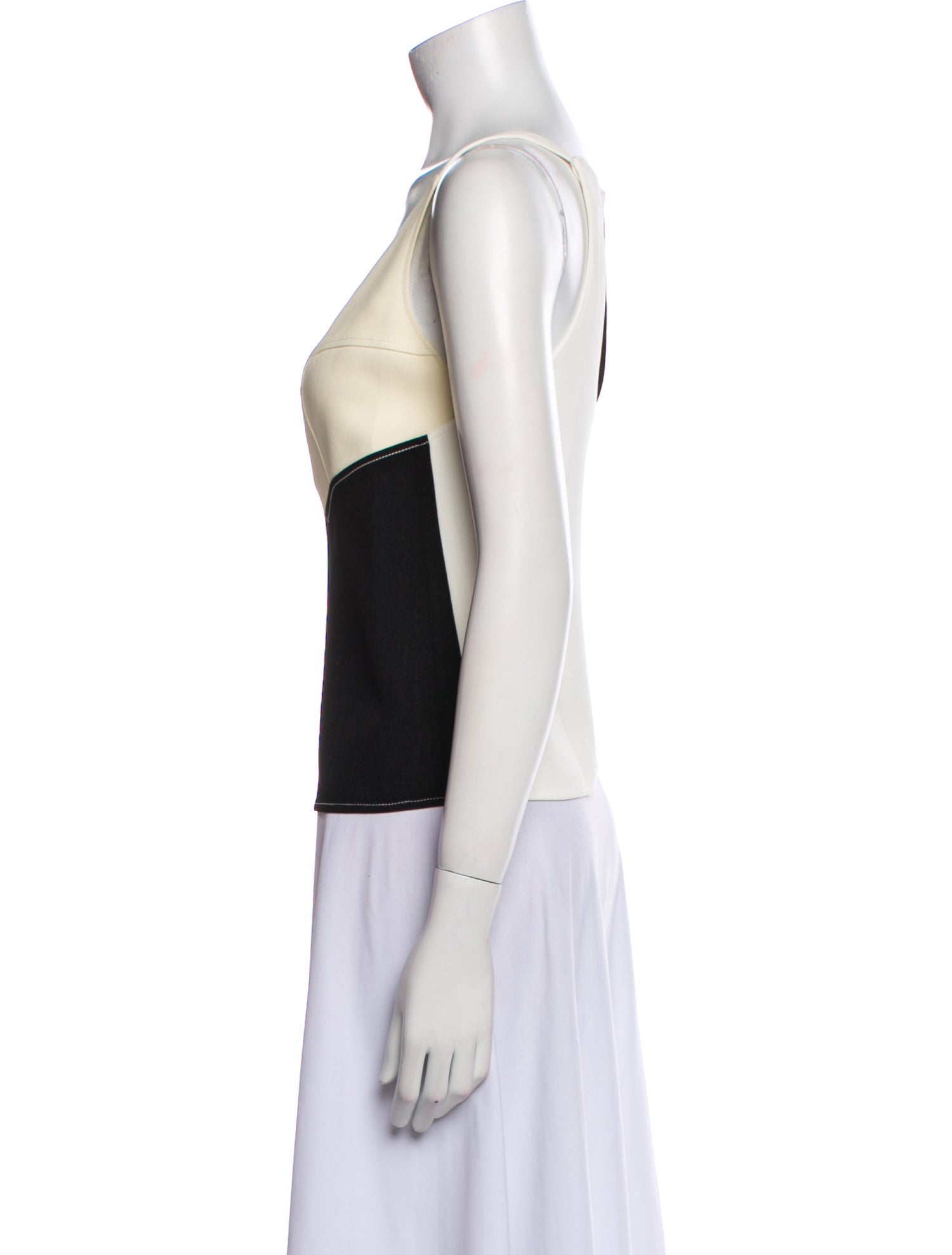 Derek Lam Colorblock Pattern V-Neck Top
