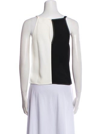 Derek Lam Colorblock Pattern V-Neck Top