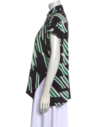 Derek Lam Silk Printed Button-Up Top