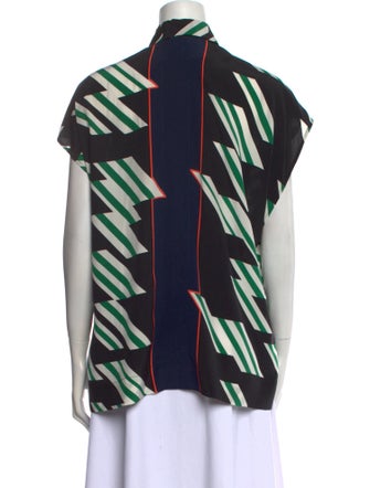 Derek Lam Silk Printed Button-Up Top