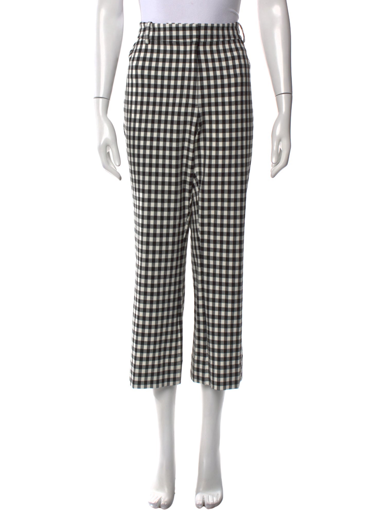 Derek Lam 10 Crosby Plaid Print Wide Leg Pants