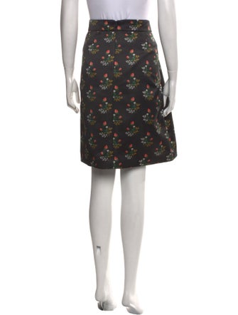 Derek Lam Floral Print Knee-Length Skirt