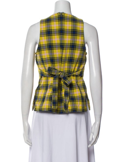 Derek Lam Plaid Print Crew Neck Top