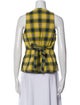 Derek Lam Plaid Print Crew Neck Top