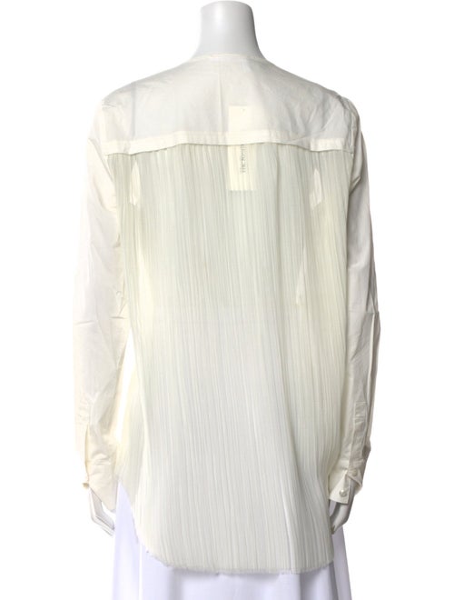 Derek Lam Crew Neck Long Sleeve Button-Up Top