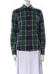 Derek Lam Plaid Print Long Sleeve Button-Up Top