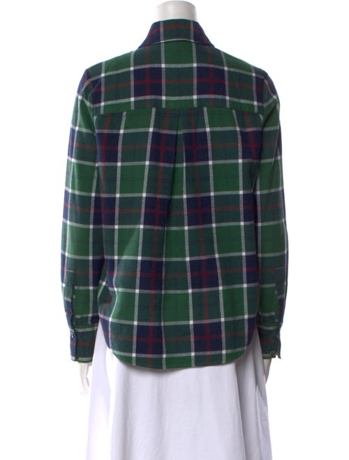 Derek Lam Plaid Print Long Sleeve Button-Up Top