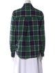 Derek Lam Plaid Print Long Sleeve Button-Up Top