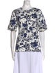 Derek Lam Floral Print Crew Neck T-Shirt