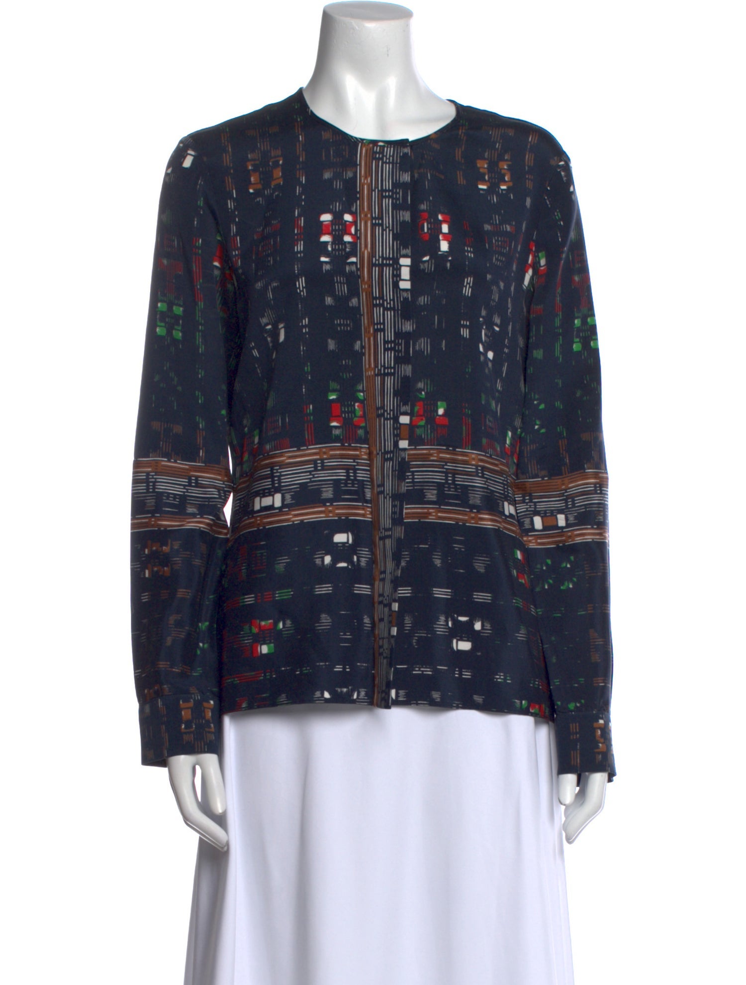 Derek Lam 10 Crosby Silk Printed Top