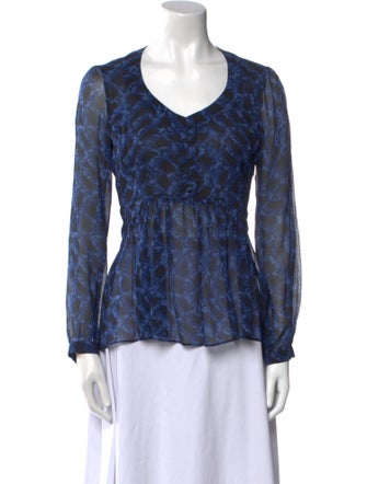 Derek Lam Silk Printed Blouse