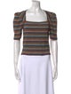 Derek Lam Striped Square Neckline Crop Top