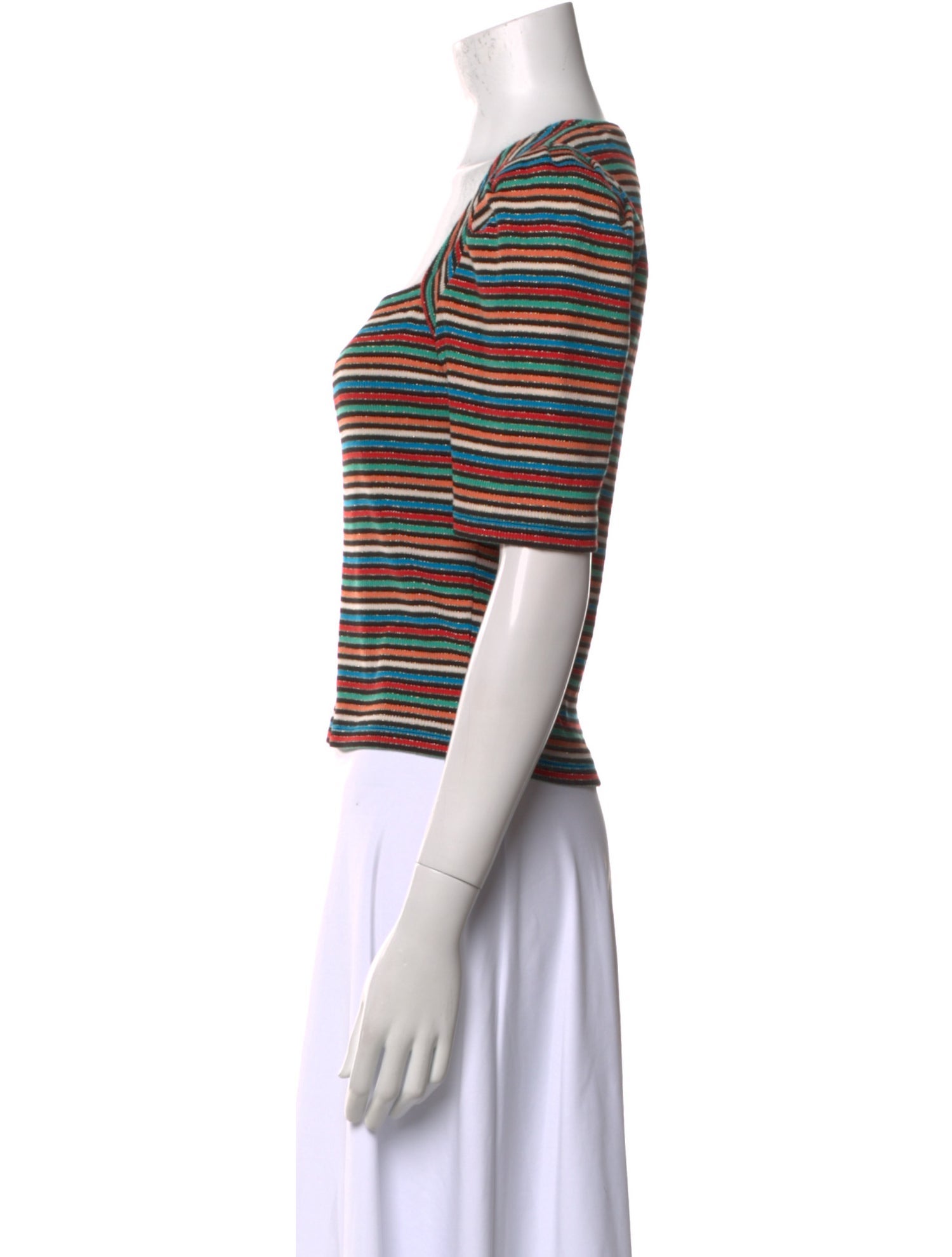Derek Lam Striped Square Neckline Crop Top